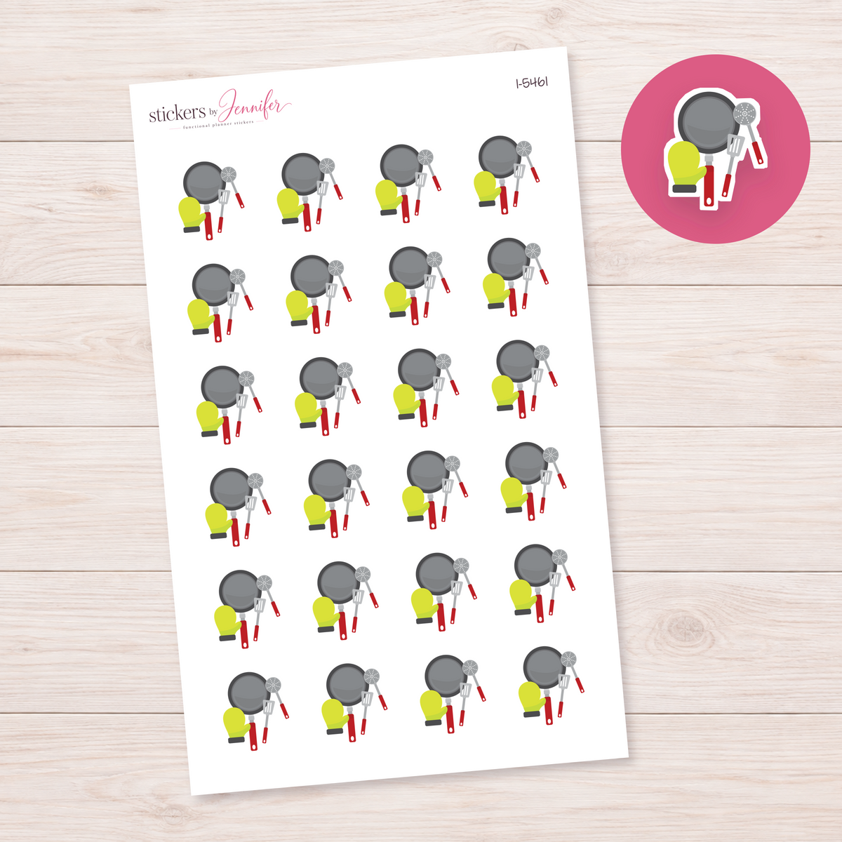Cooking Pan and Utensils Planner Stickers | I-5461