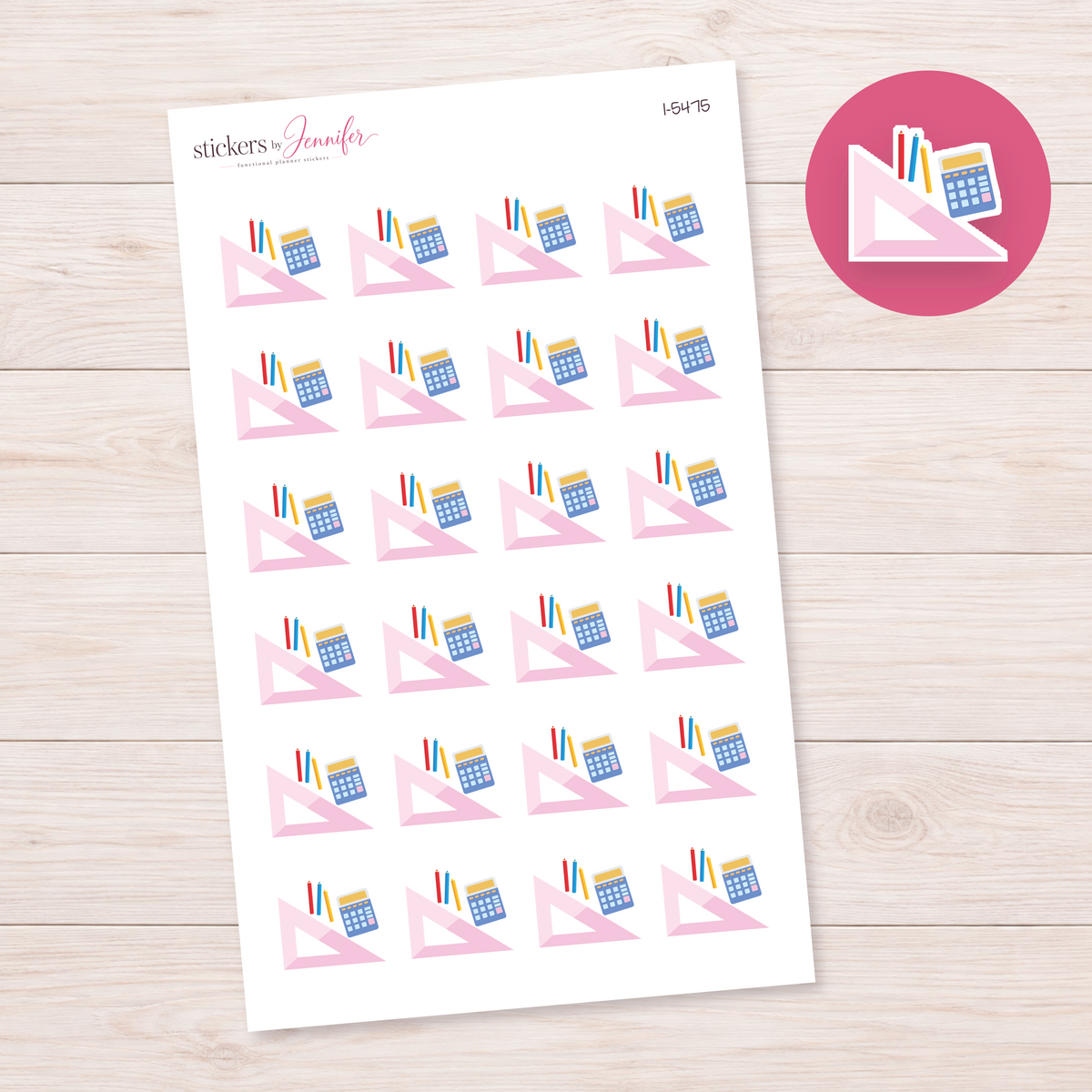 Math Study Supplies Planner Stickers | I-5475