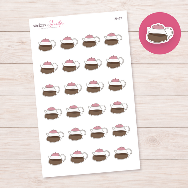 Pink-Lid Coffee Pot Planner Stickers | I-5482