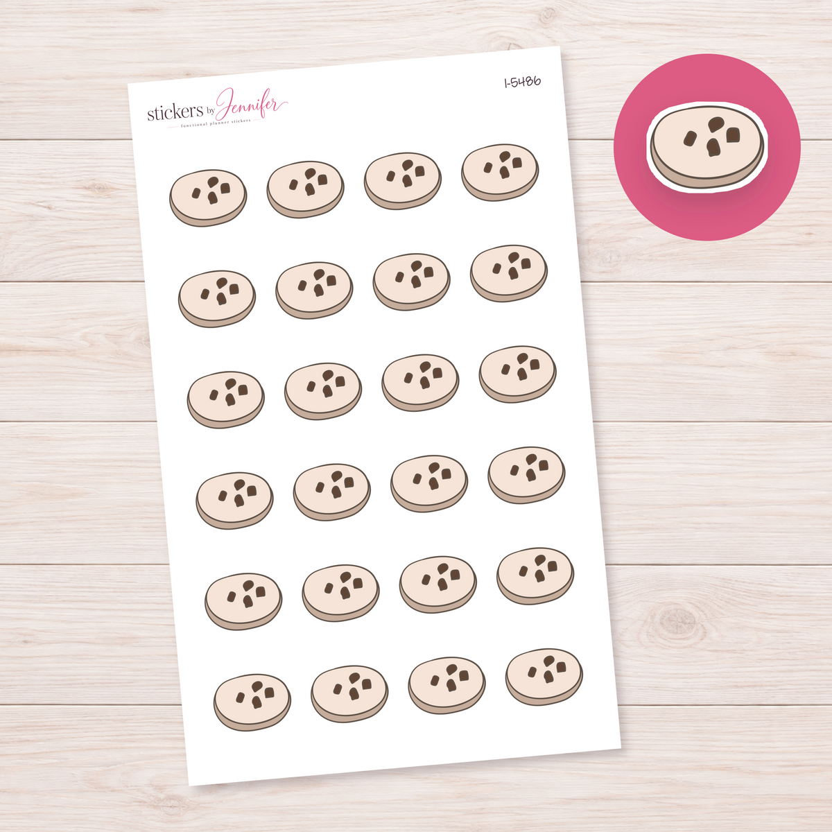 Chocolate Chip Cookie Icon Planner Stickers | I-5486