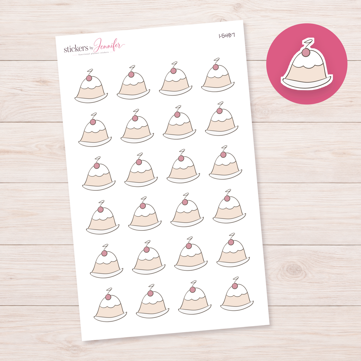 Cherry-Topped Pudding Planner Stickers | I-5487