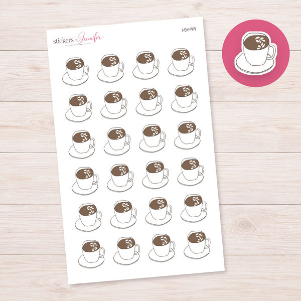 Coffee Cup and Saucer Planner Stickers | I-5499