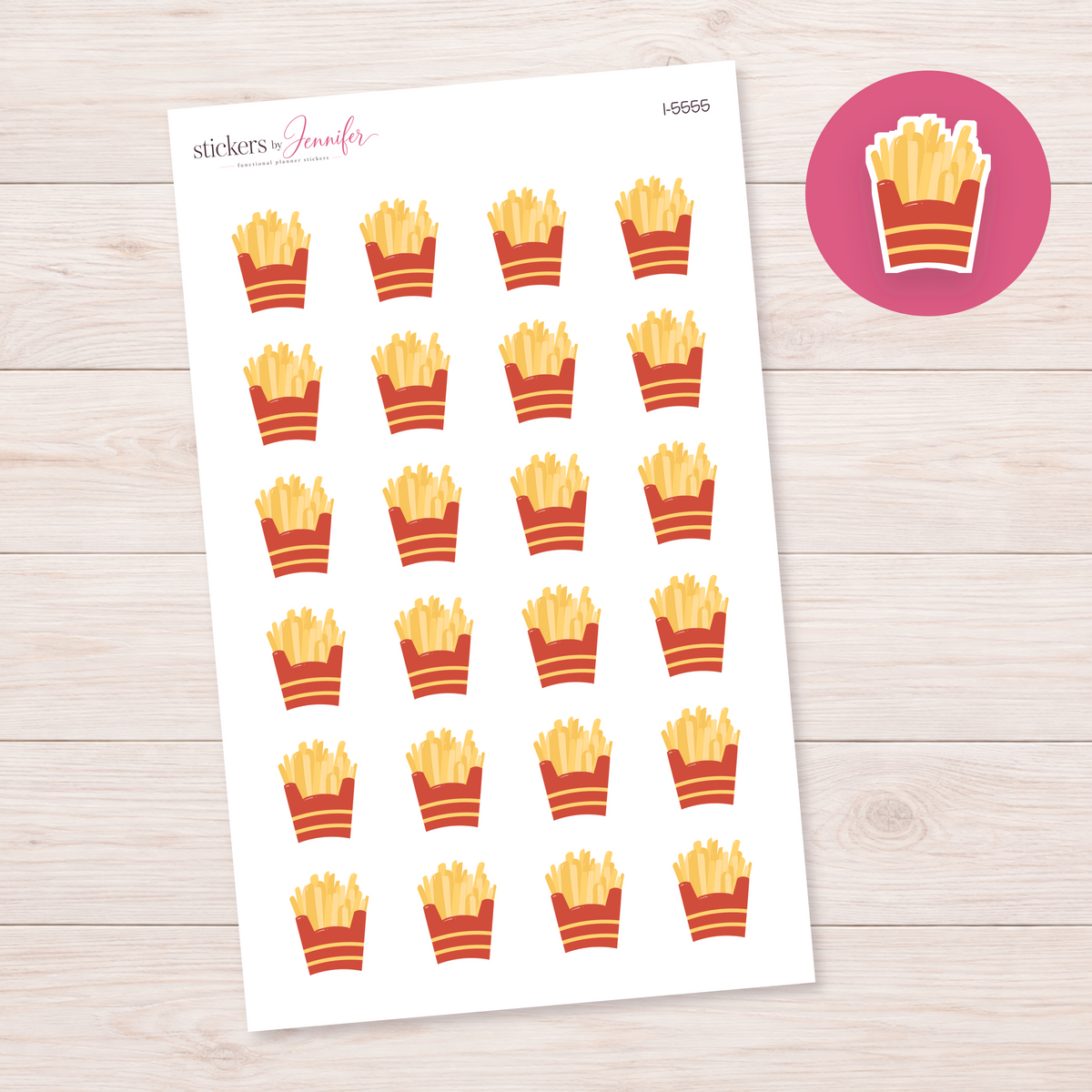 Red Carton Fries Planner Stickers | I-5555