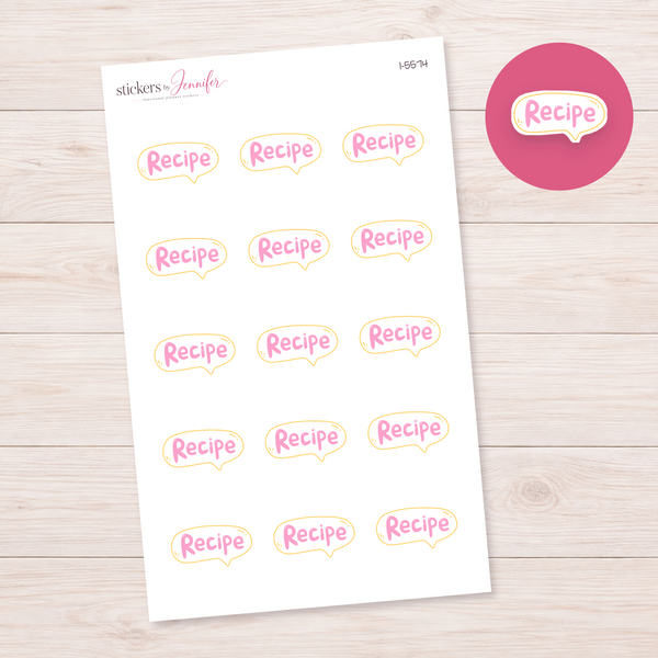 Recipe Label Planner Stickers | I-5574