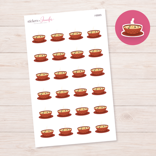 Steaming Soup Bowl Planner Stickers | I-5583
