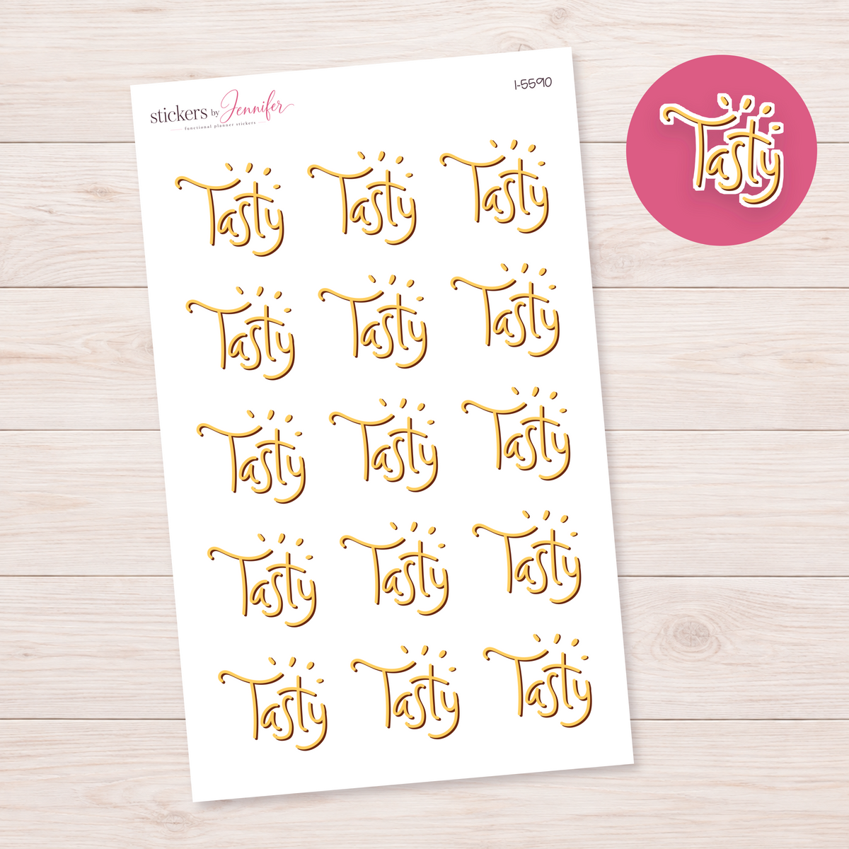 Golden Tasty Lettering Planner Stickers | I-5590
