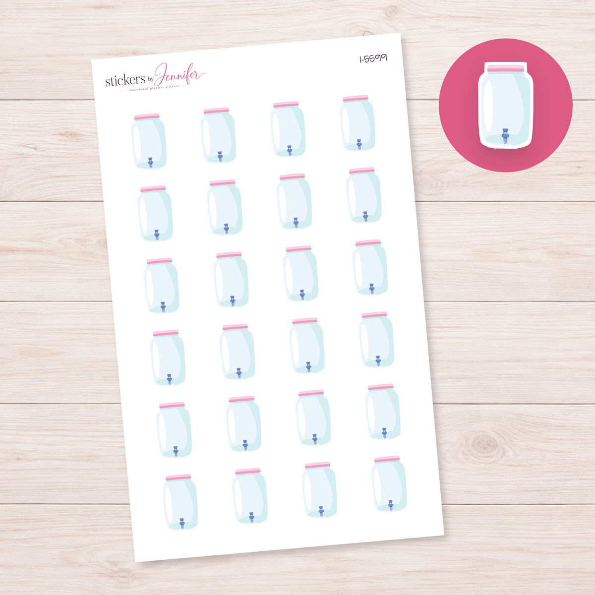 Glass Drink Dispenser Planner Stickers | I-5599