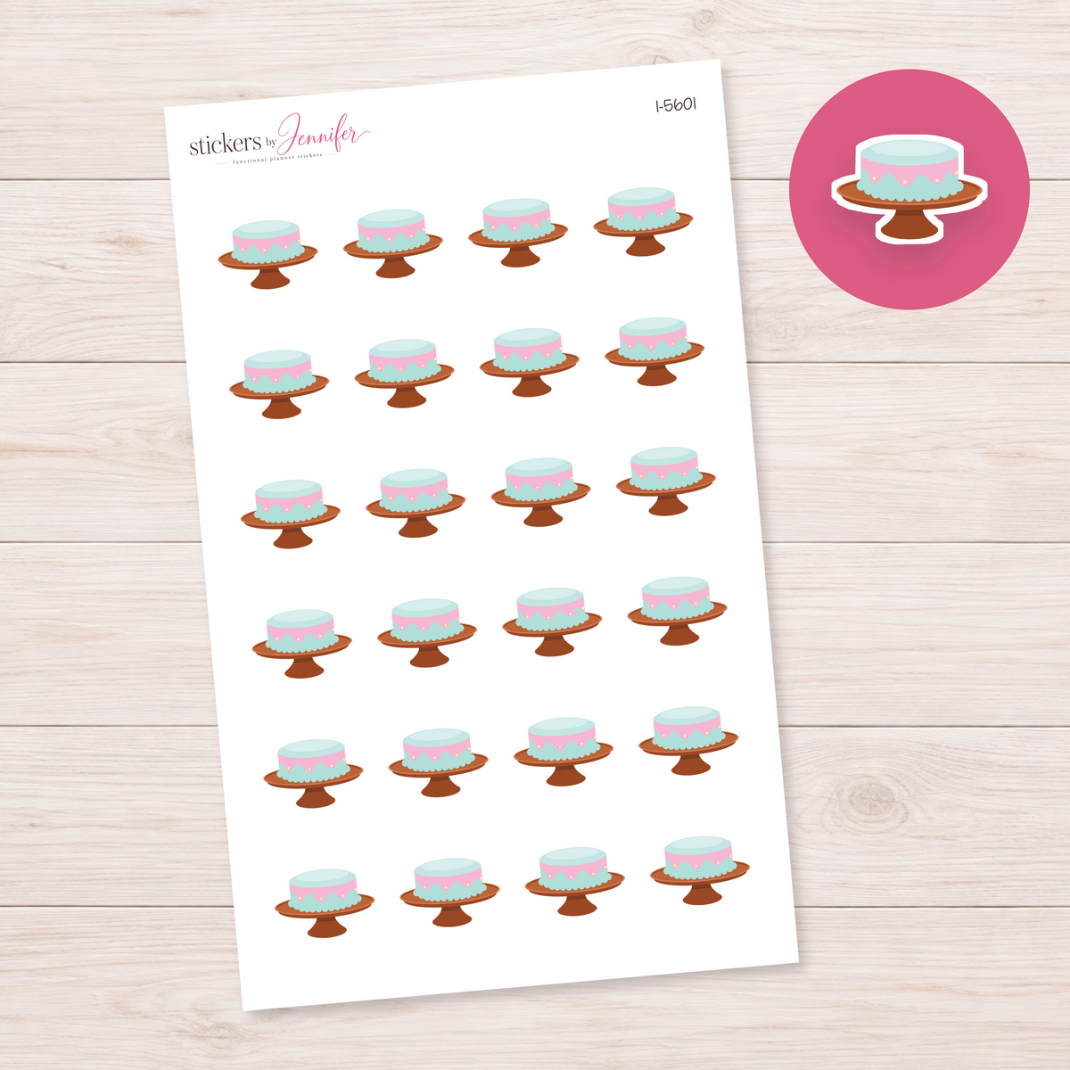 Pastel Celebration Cake Planner Stickers | I-5601