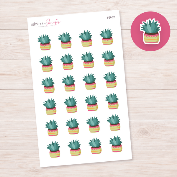 Agave in Patterned Pot Planner Stickers | I-5652