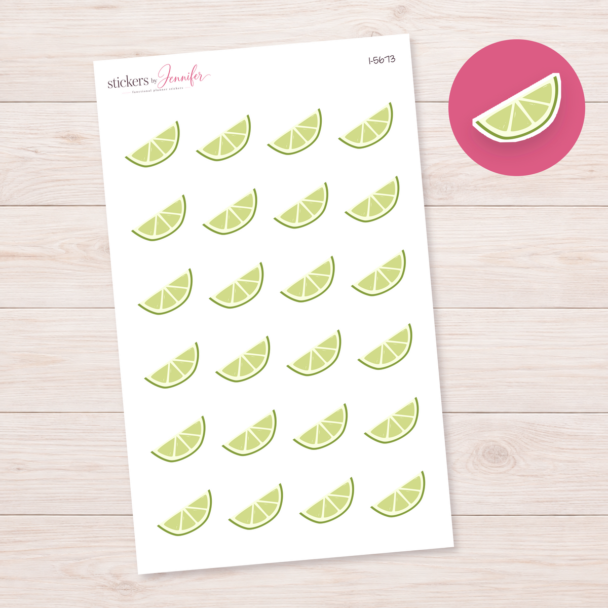 Lime Slice Pair Planner Stickers | I-5673