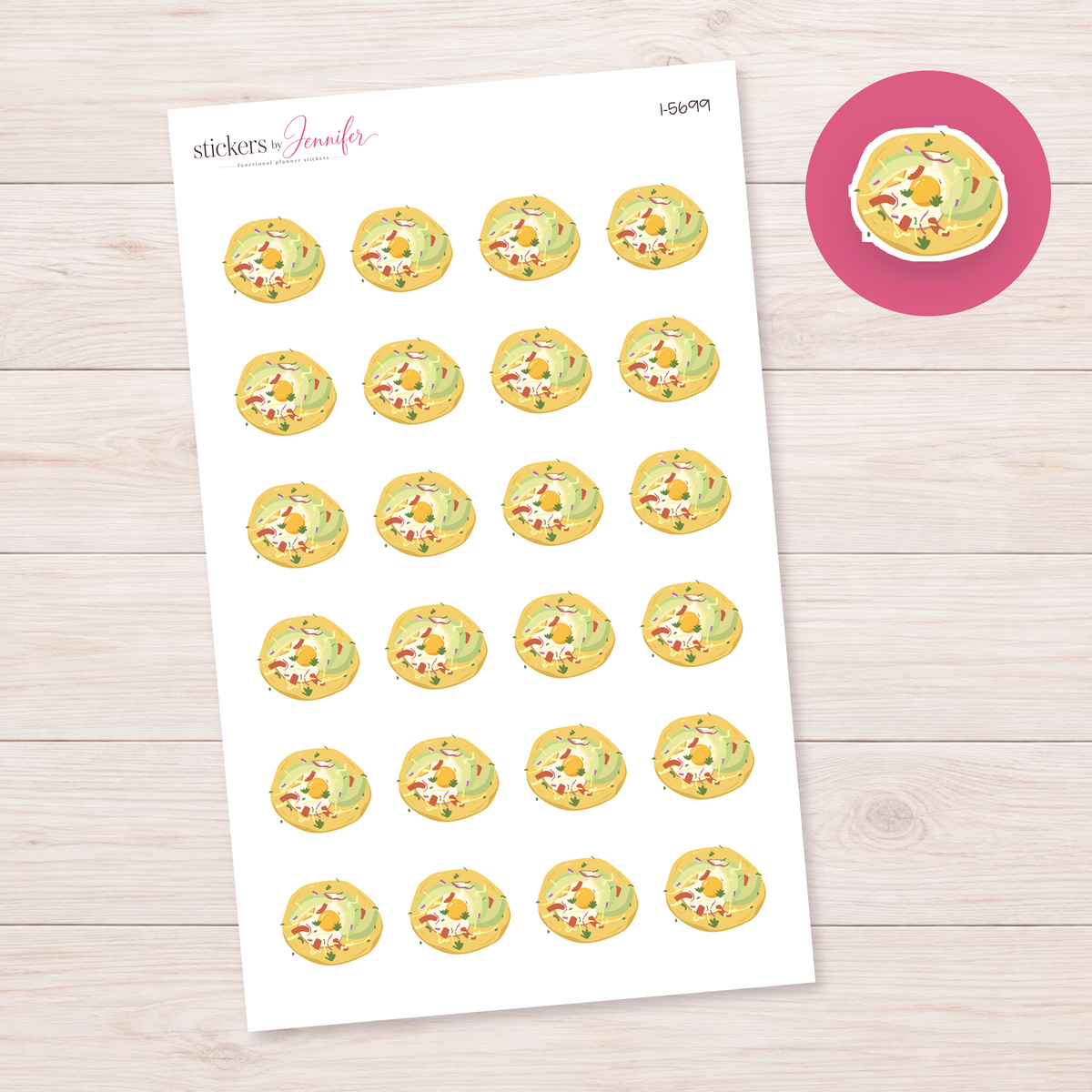 Savory Egg Pancake Planner Stickers | I-5699