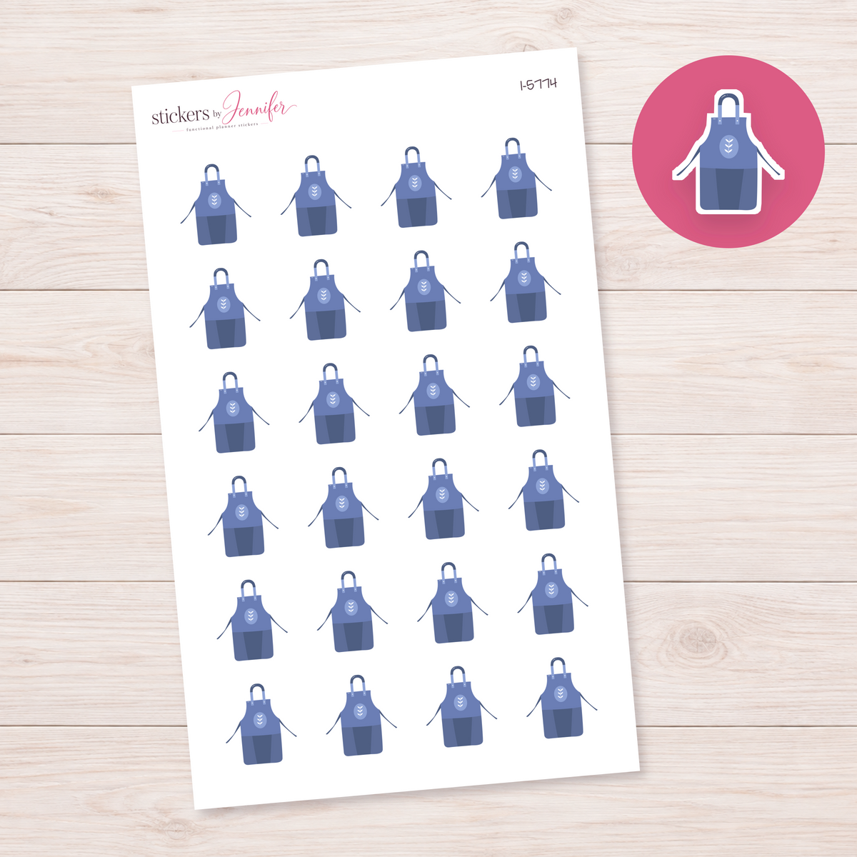 Blue Gardening Apron Planner Stickers | I-5774