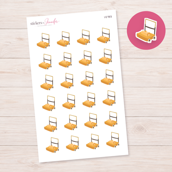 Yellow Lawn Mower Planner Stickers | I-5783