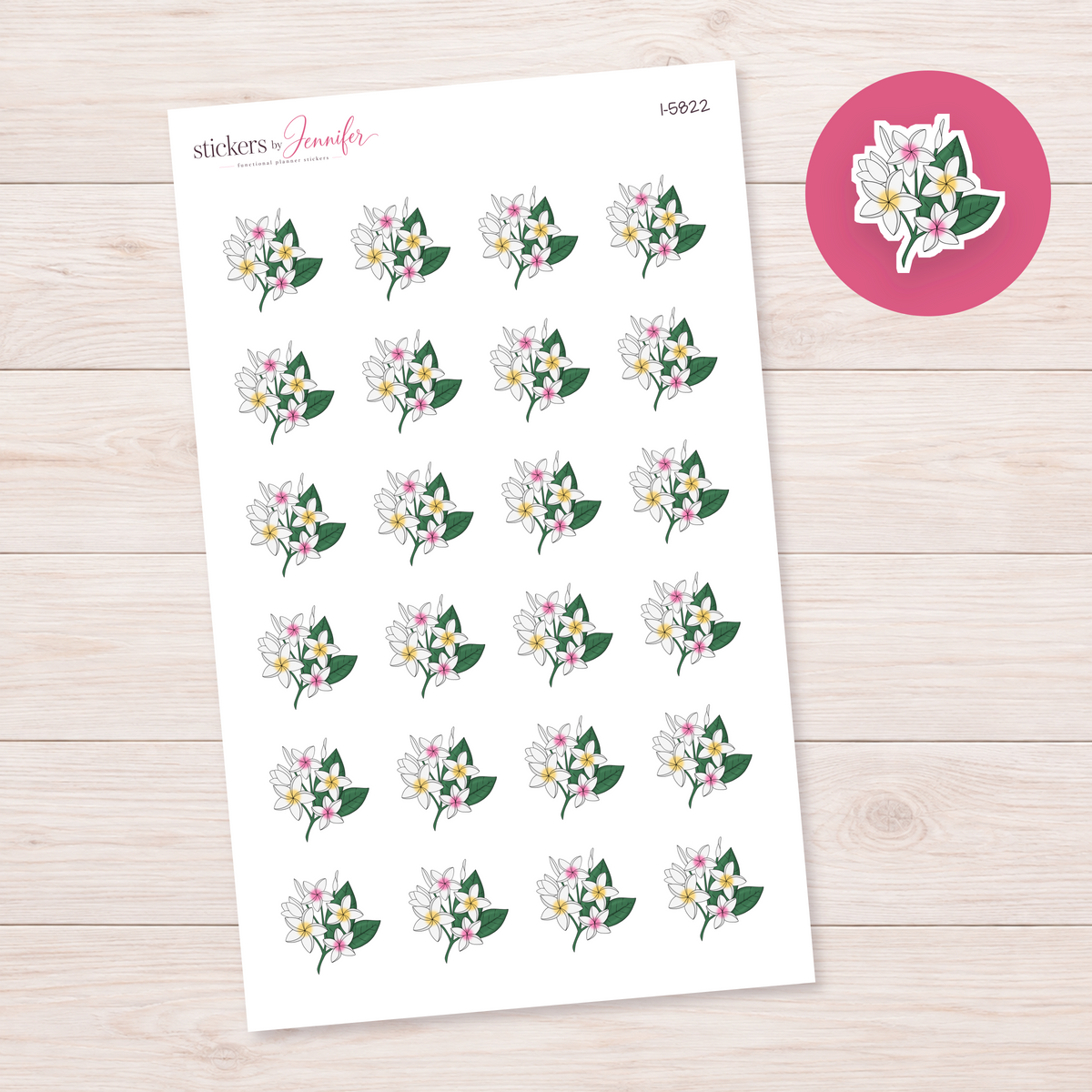 Tropical Flower Spray Planner Stickers | I-5822
