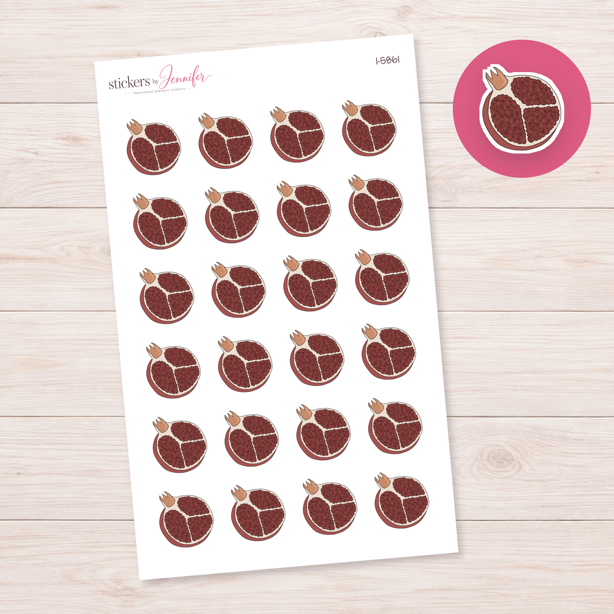 Pomegranate Half Planner Stickers | I-5861