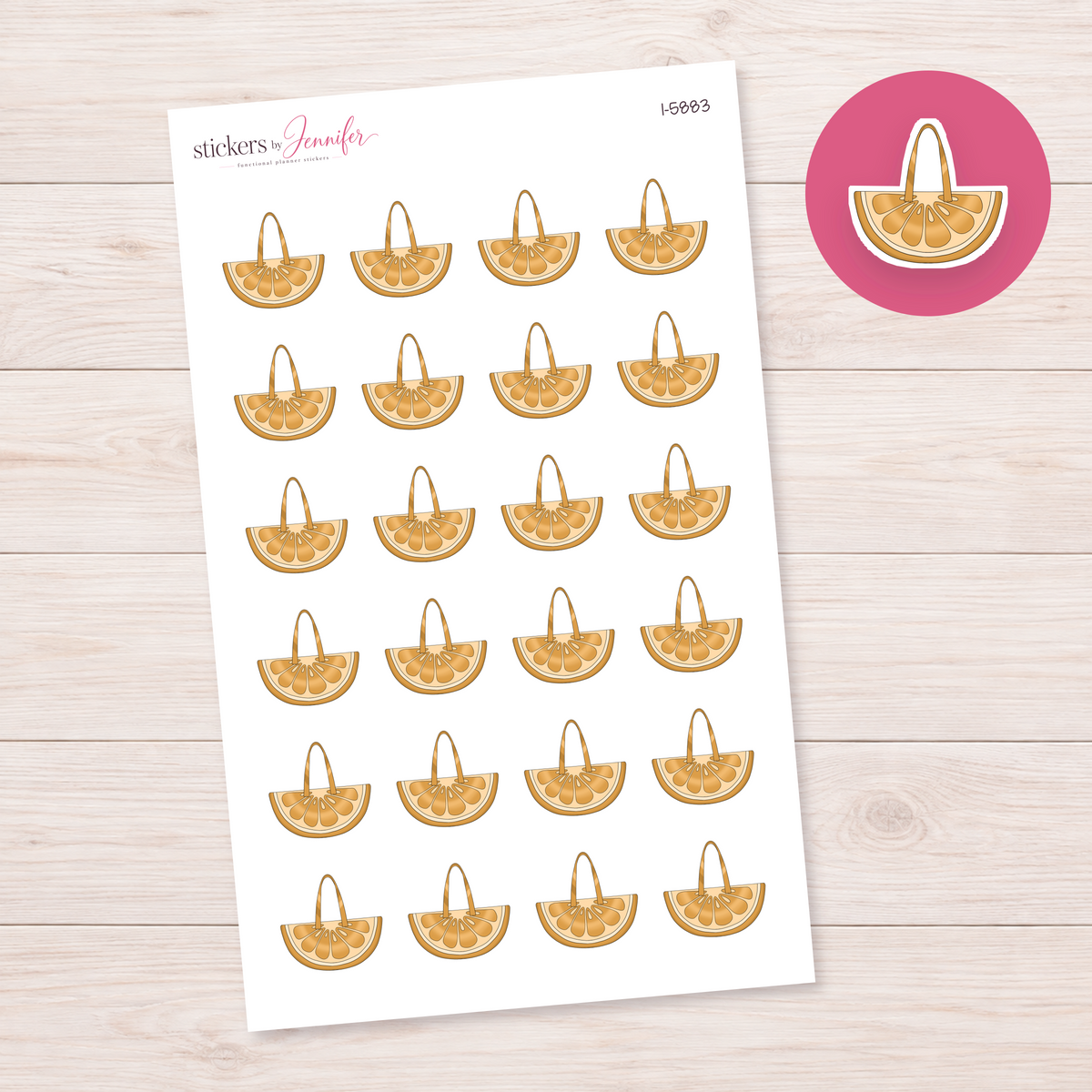 Orange Slice Tote Planner Stickers | I-5883