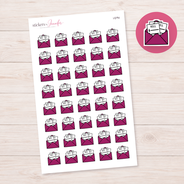 Berry Bill Envelope Planner Stickers | I-594