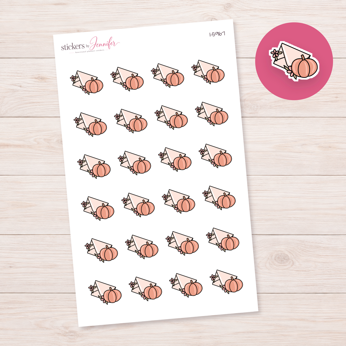 Pumpkin Happy Mail Planner Stickers | I-5967
