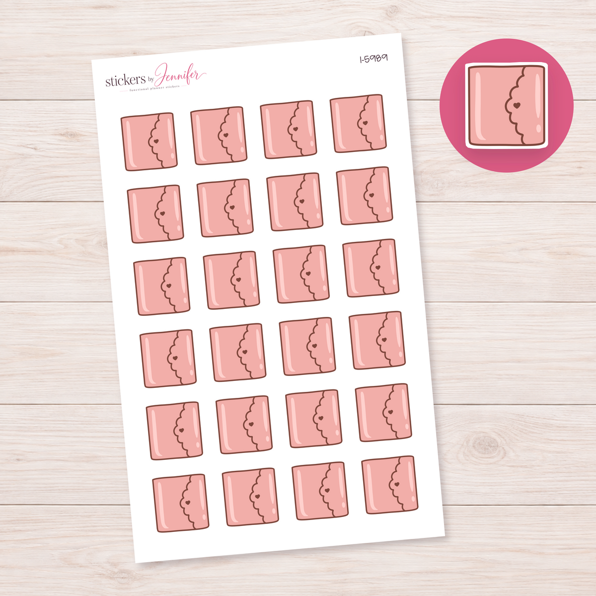 Pink Scalloped Planner Planner Stickers | I-5989