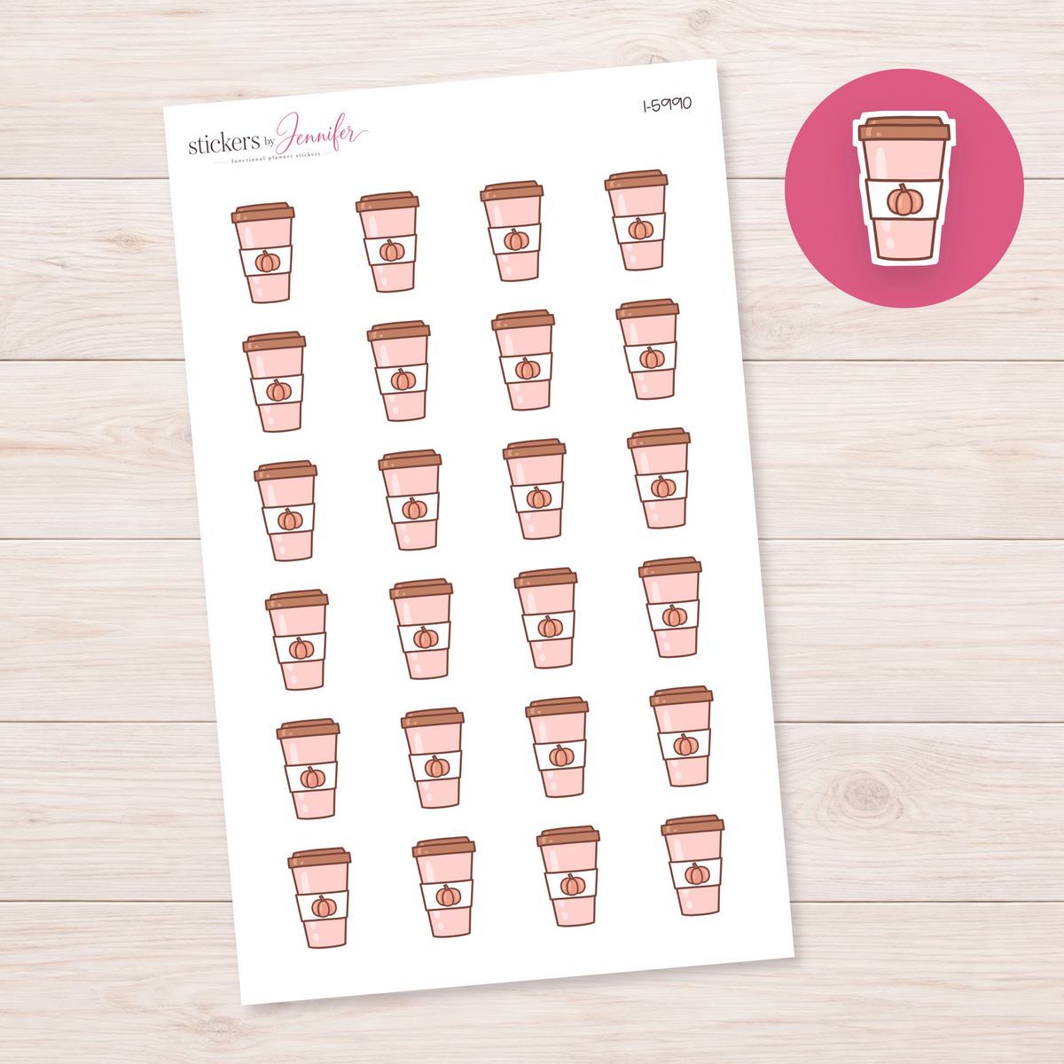 Pumpkin Spice Takeaway Cup Planner Stickers | I-5990