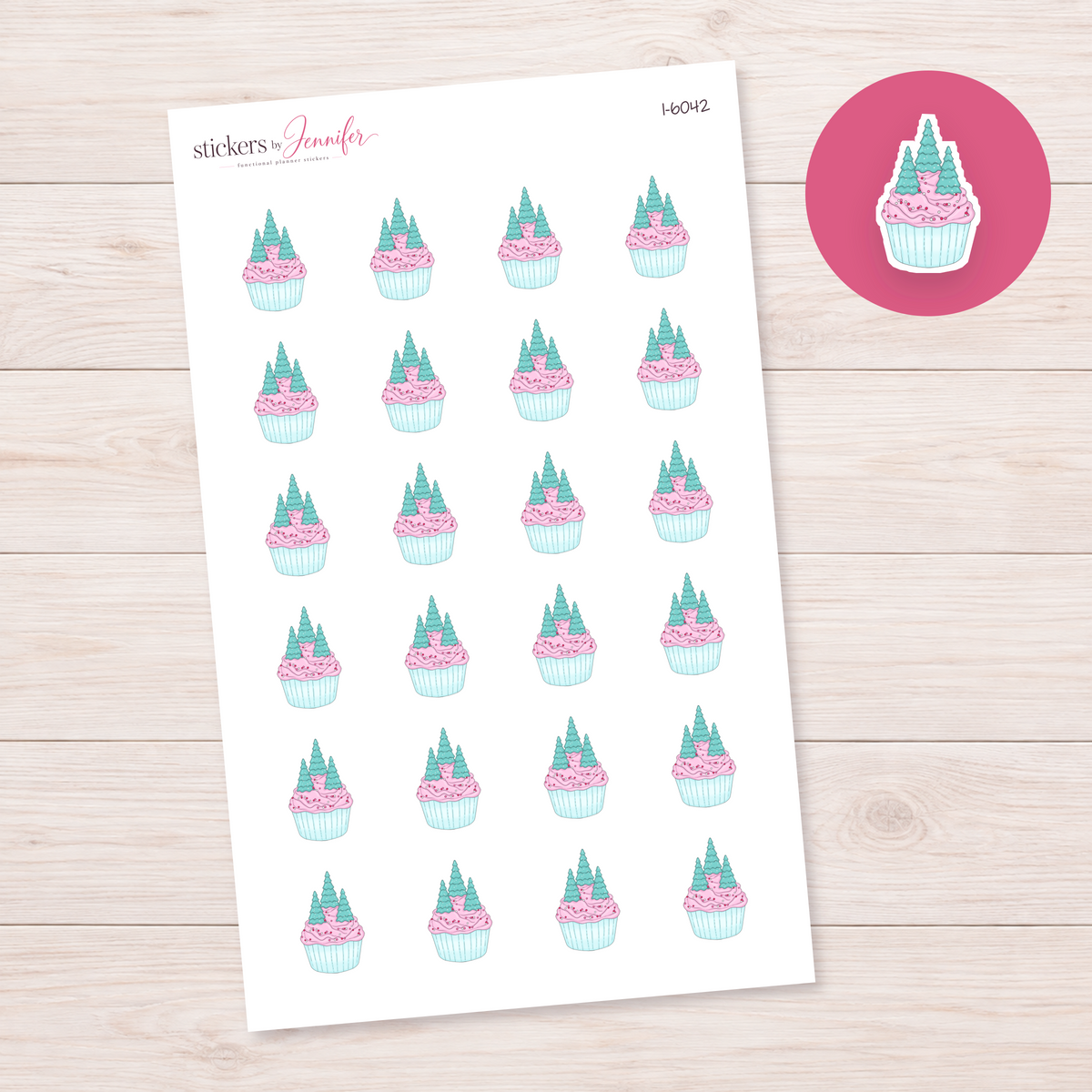 Winter Tree Cupcake Planner Stickers | I-6042