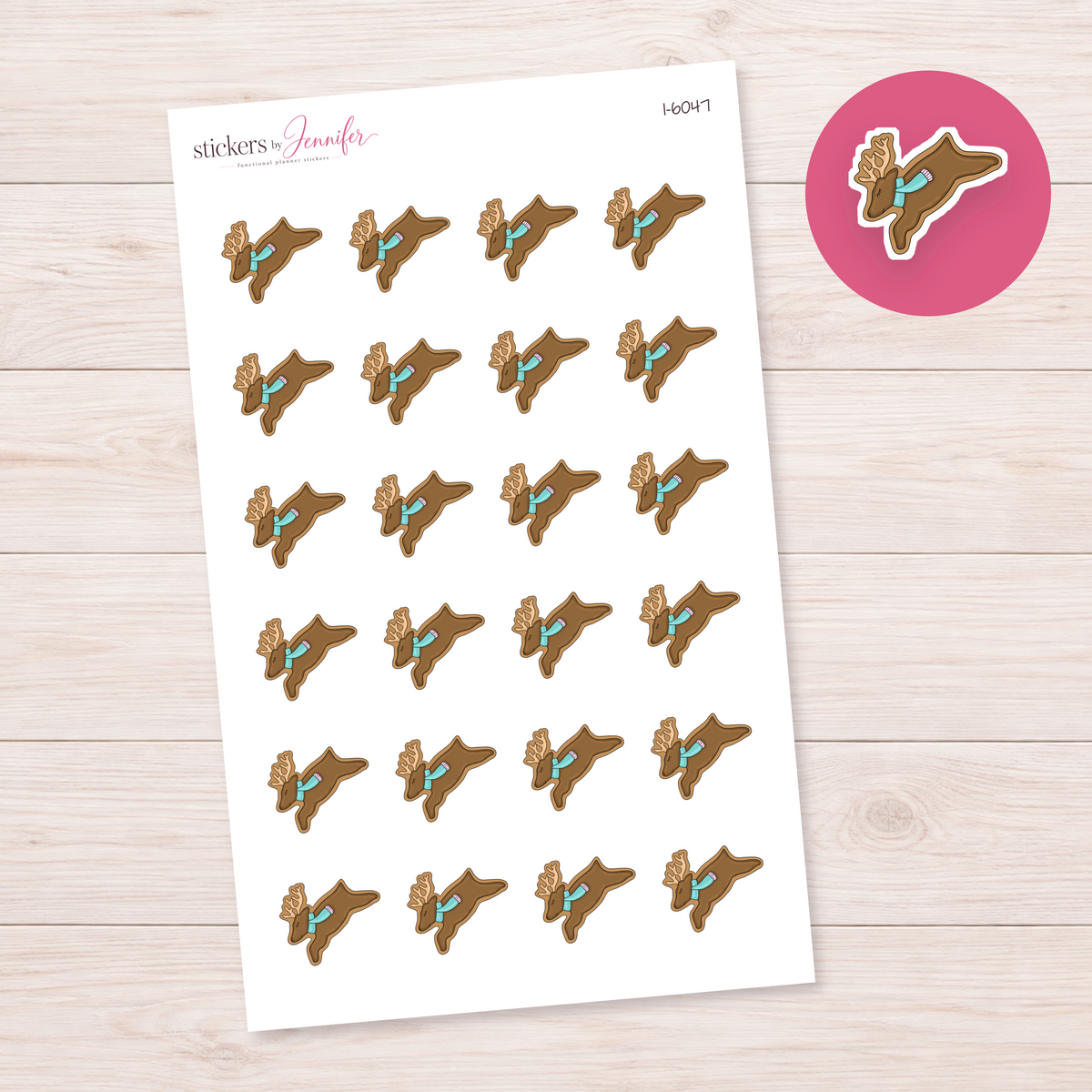 Reindeer Cookie Planner Stickers | I-6047