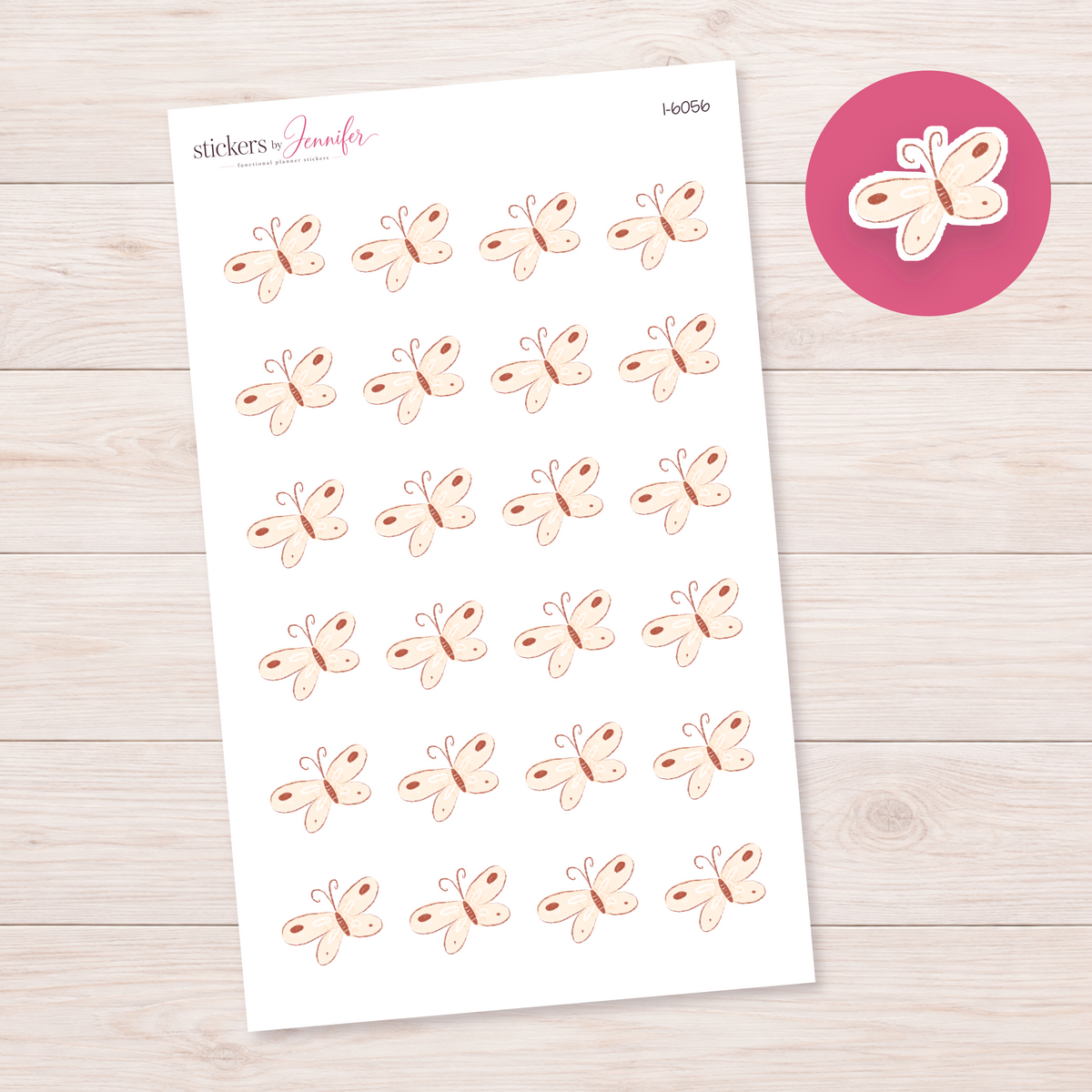 Blush Butterfly Planner Stickers | I-6056