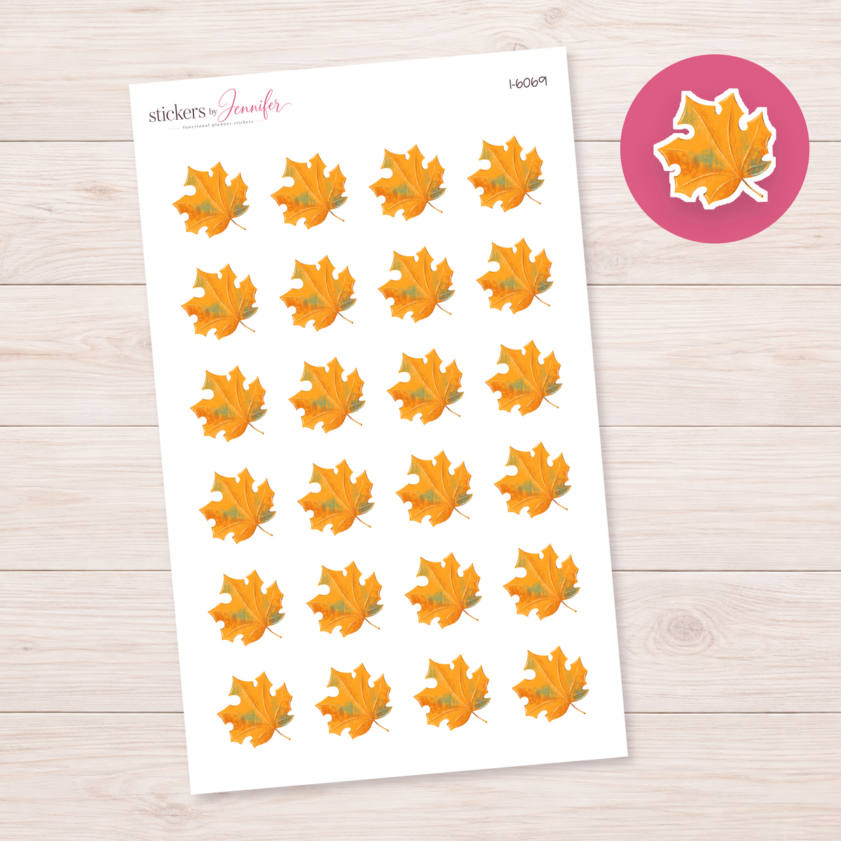 Golden Maple Leaf Planner Stickers | I-6069