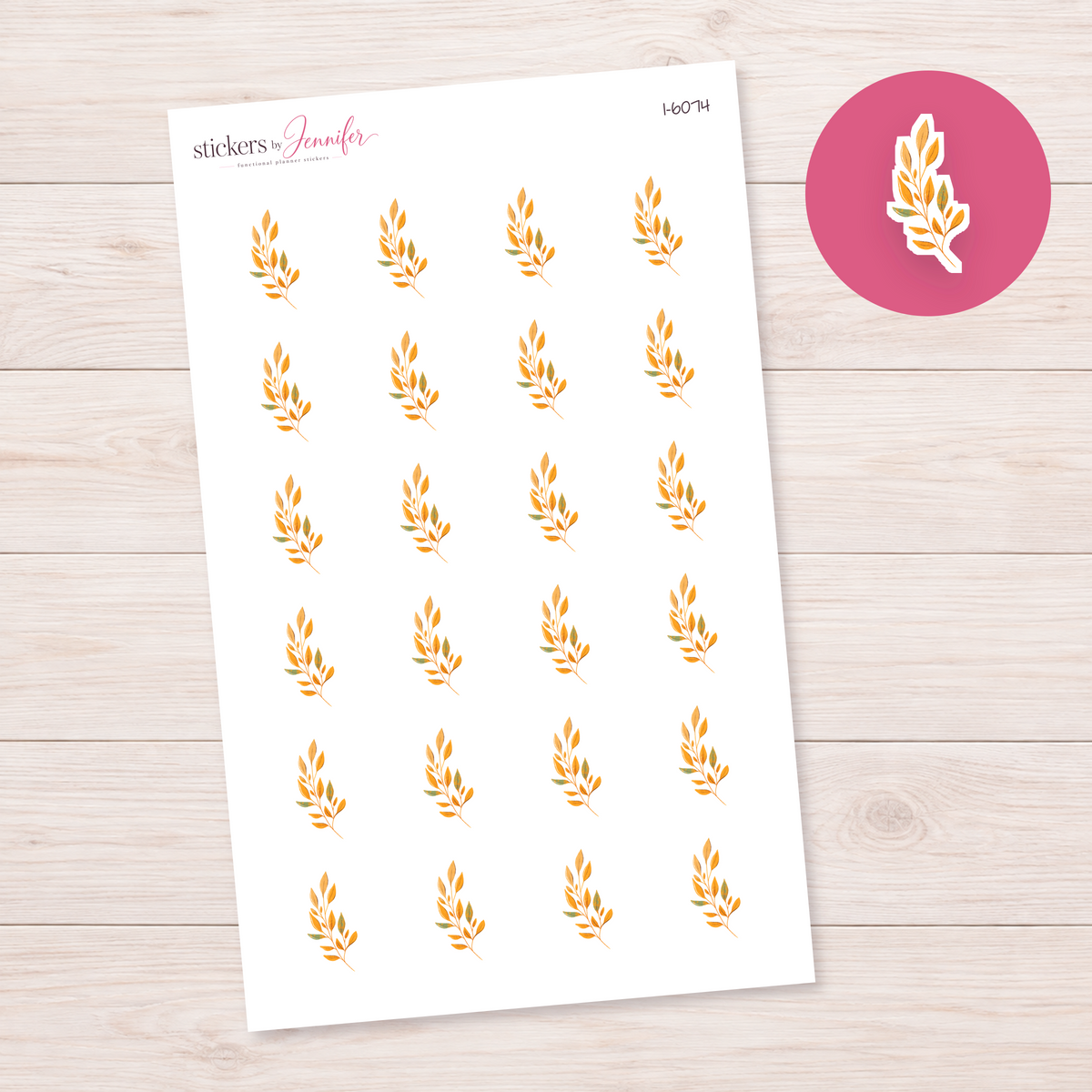 Golden Leaf Branch Planner Stickers | I-6074