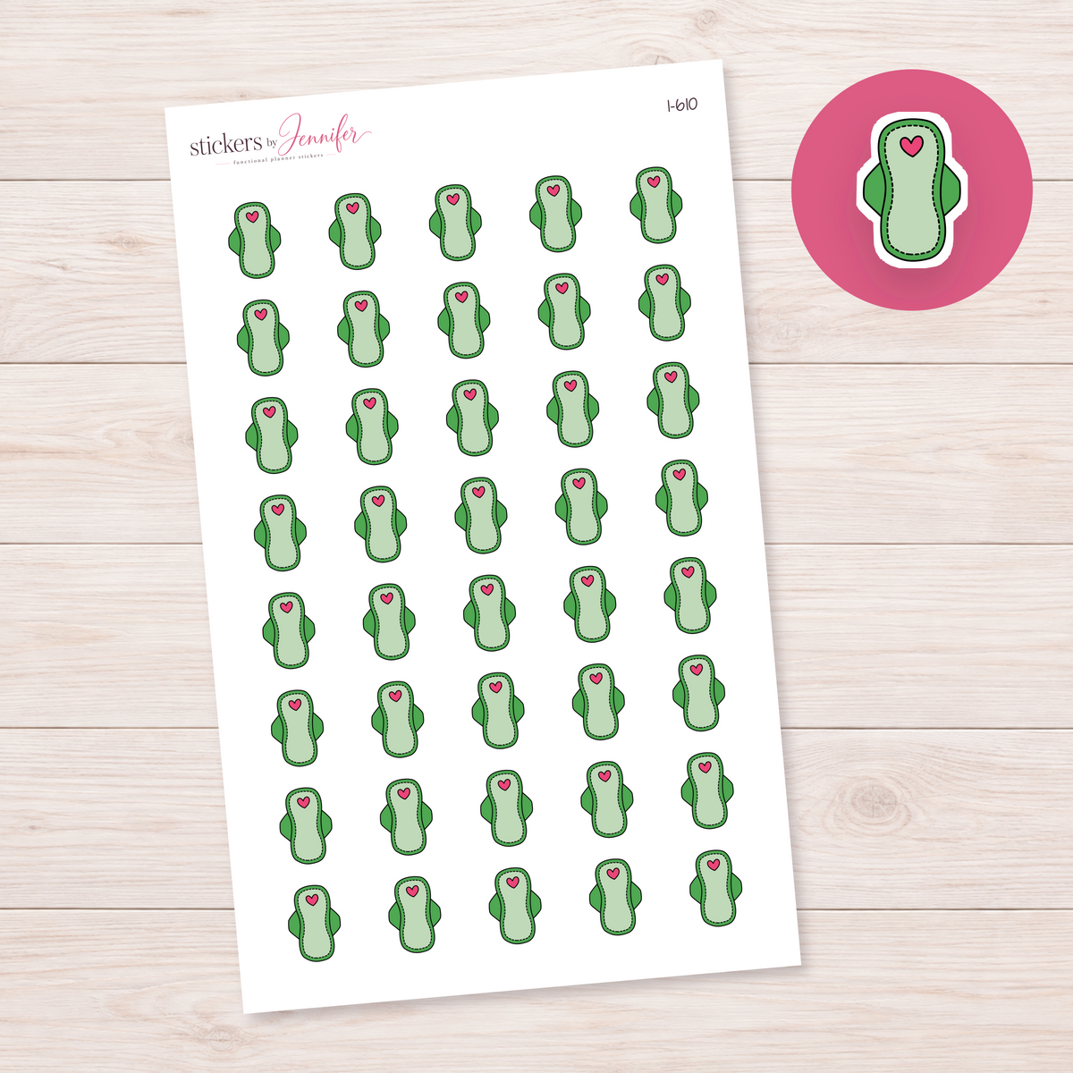 Green Pad Planner Stickers | I-610