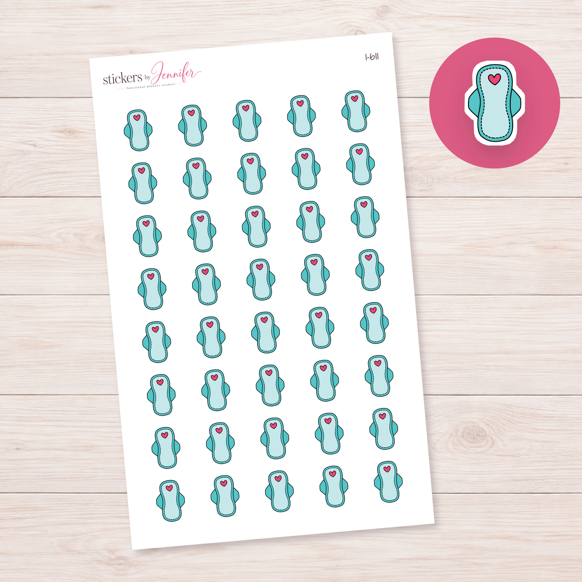 Teal Pad Planner Stickers | I-611