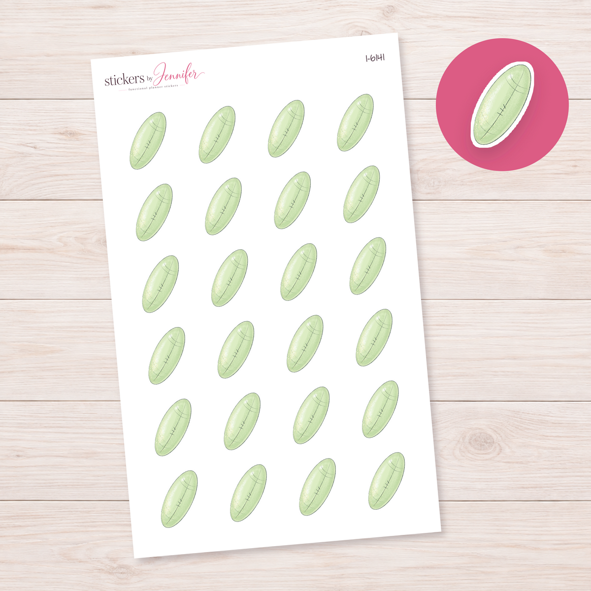 Green Sports Ball Planner Stickers | I-6141