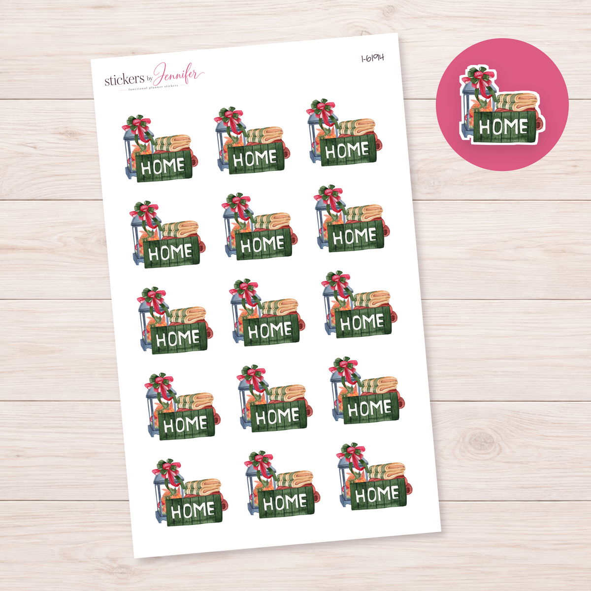 Cozy Home Lantern Scene Planner Stickers | I-6194