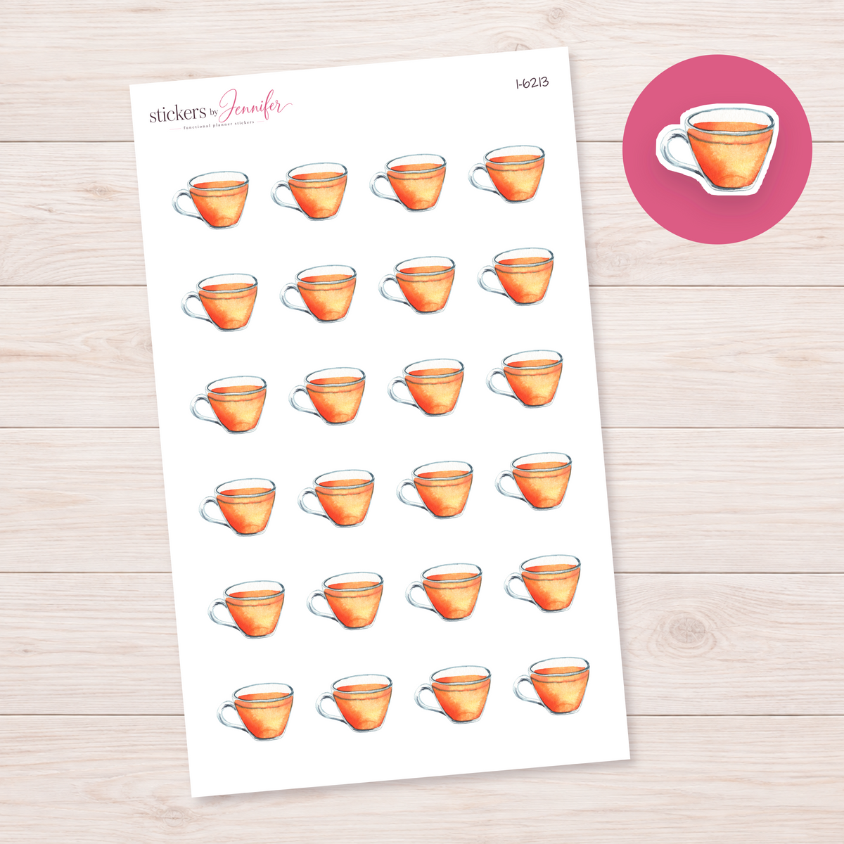 Orange Teacup Planner Stickers | I-6213