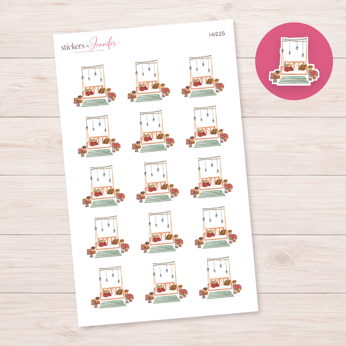 Cozy Outdoor Swing Planner Stickers | I-6225