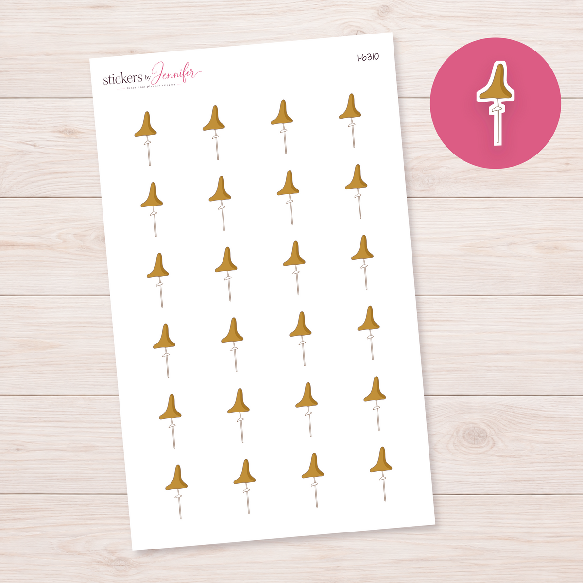 Golden Mushroom Planner Stickers | I-6310