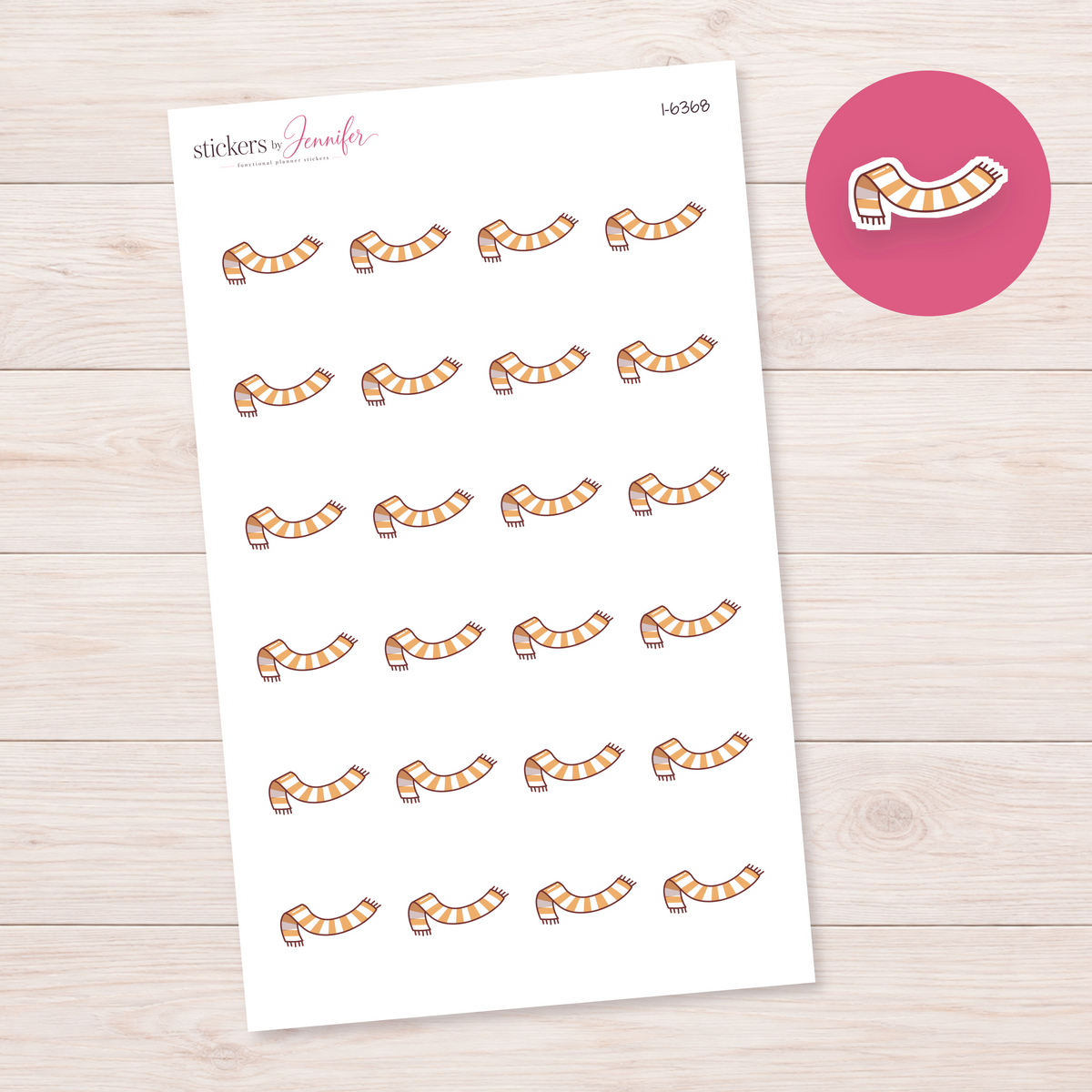 Warm Striped Scarf Planner Stickers | I-6368