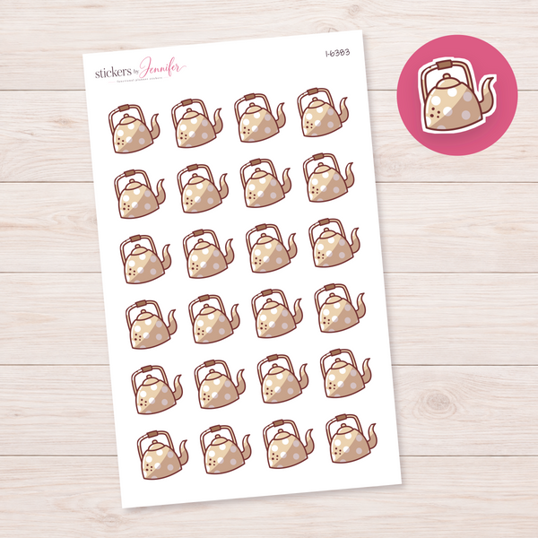 Polka-Dot Teapot Planner Stickers | I-6383