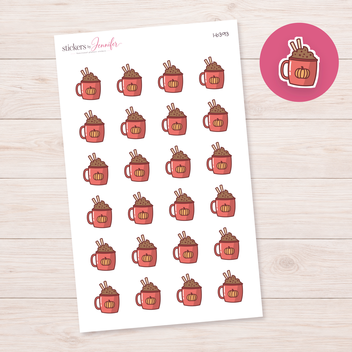 Pumpkin Drink Mug Planner Stickers | I-6393