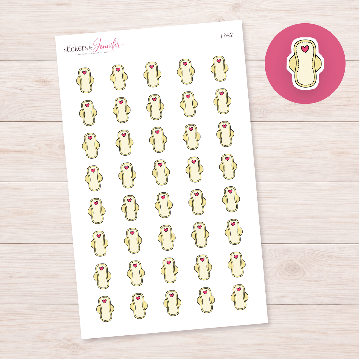 Cream Pad Planner Stickers | I-642