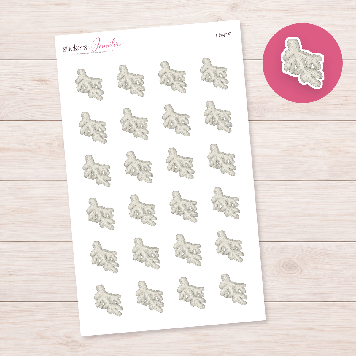 Cream Pine Branch Planner Stickers | I-6475