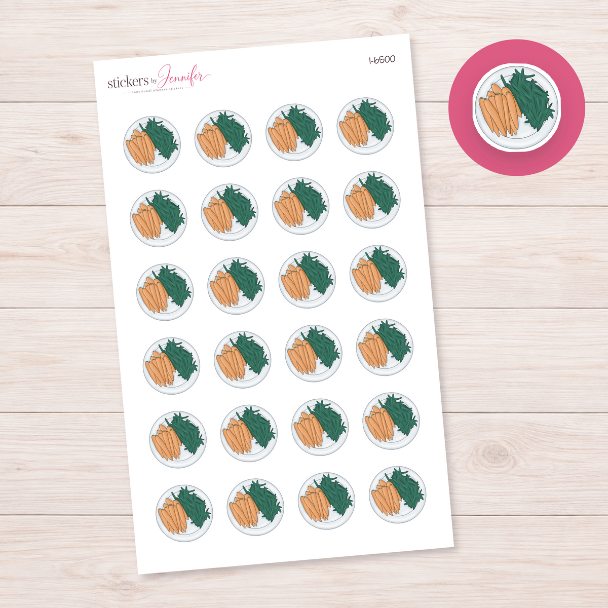 Carrots on a Plate Planner Stickers | I-6500
