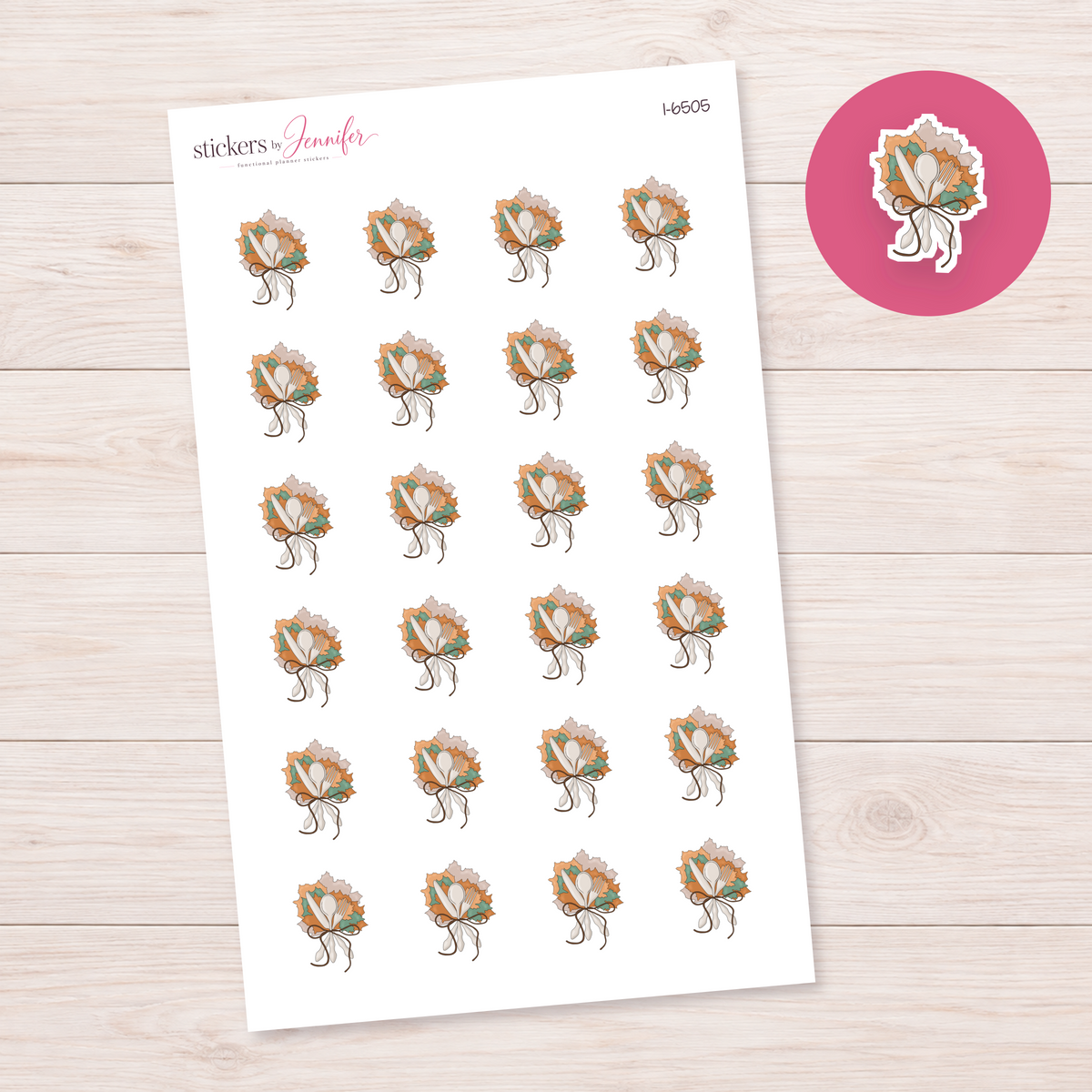 Autumn Leaf Cutlery Bundle Planner Stickers | I-6505