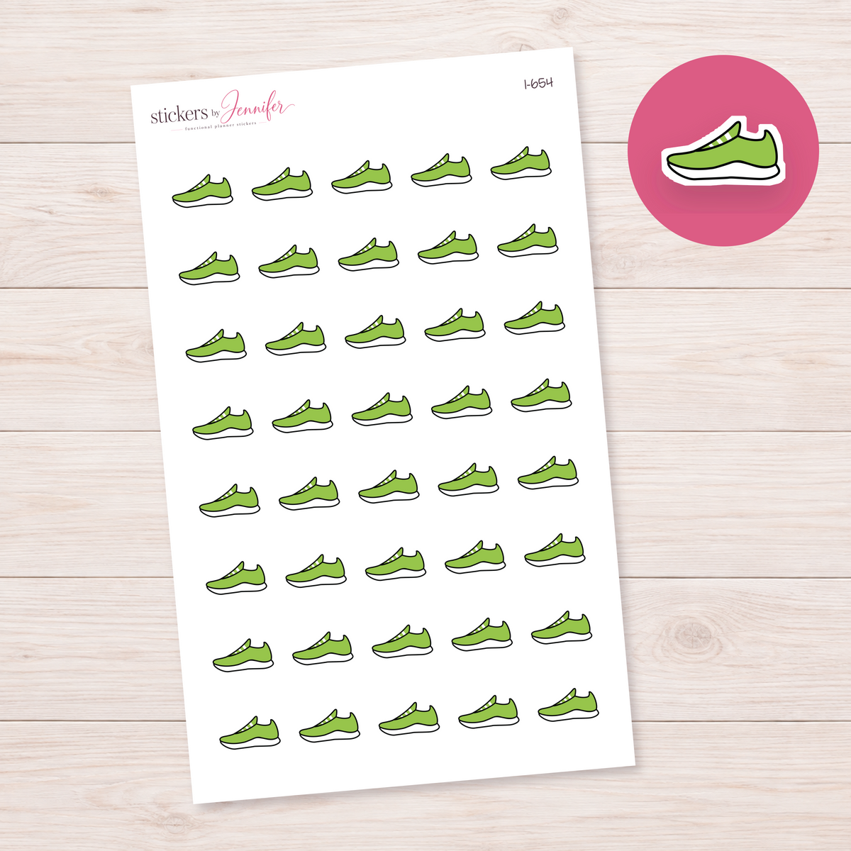 Lime Slip-On Shoe Planner Stickers | I-654