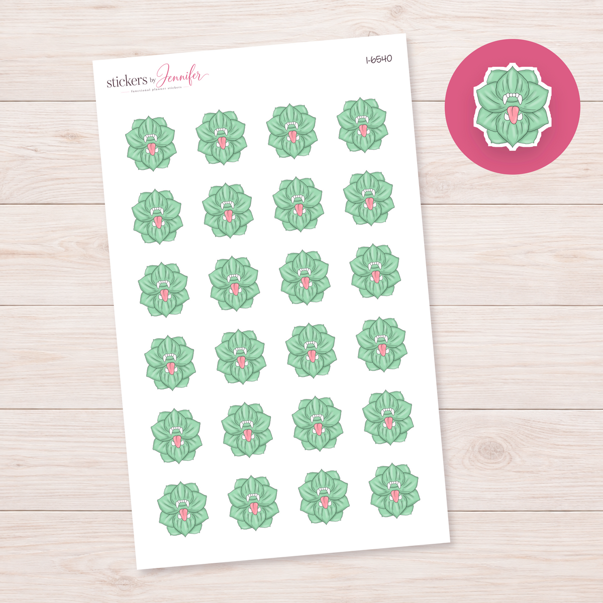 Green Vampire Flower Planner Stickers | I-6540