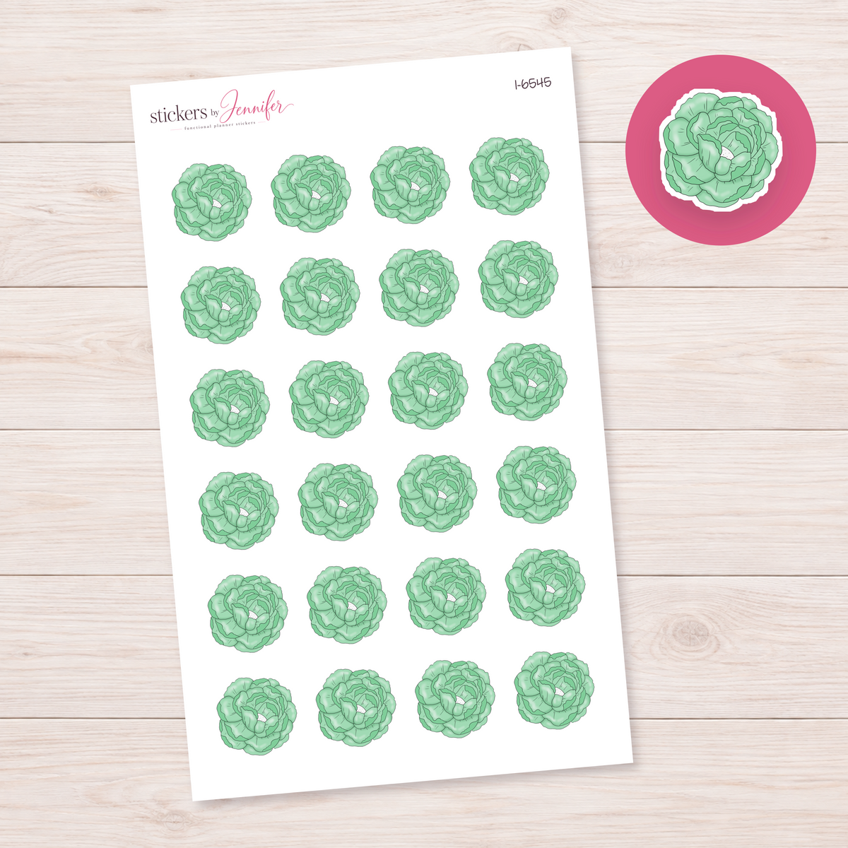 Green Layered Flower Planner Stickers | I-6545