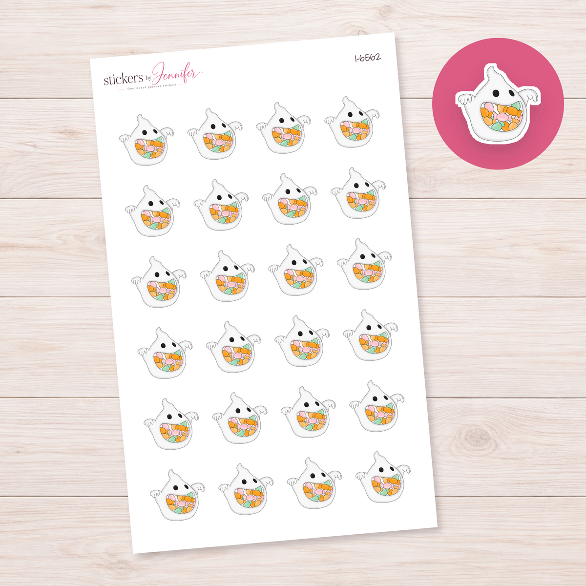 Ghost Candy Bowl Planner Stickers | I-6562
