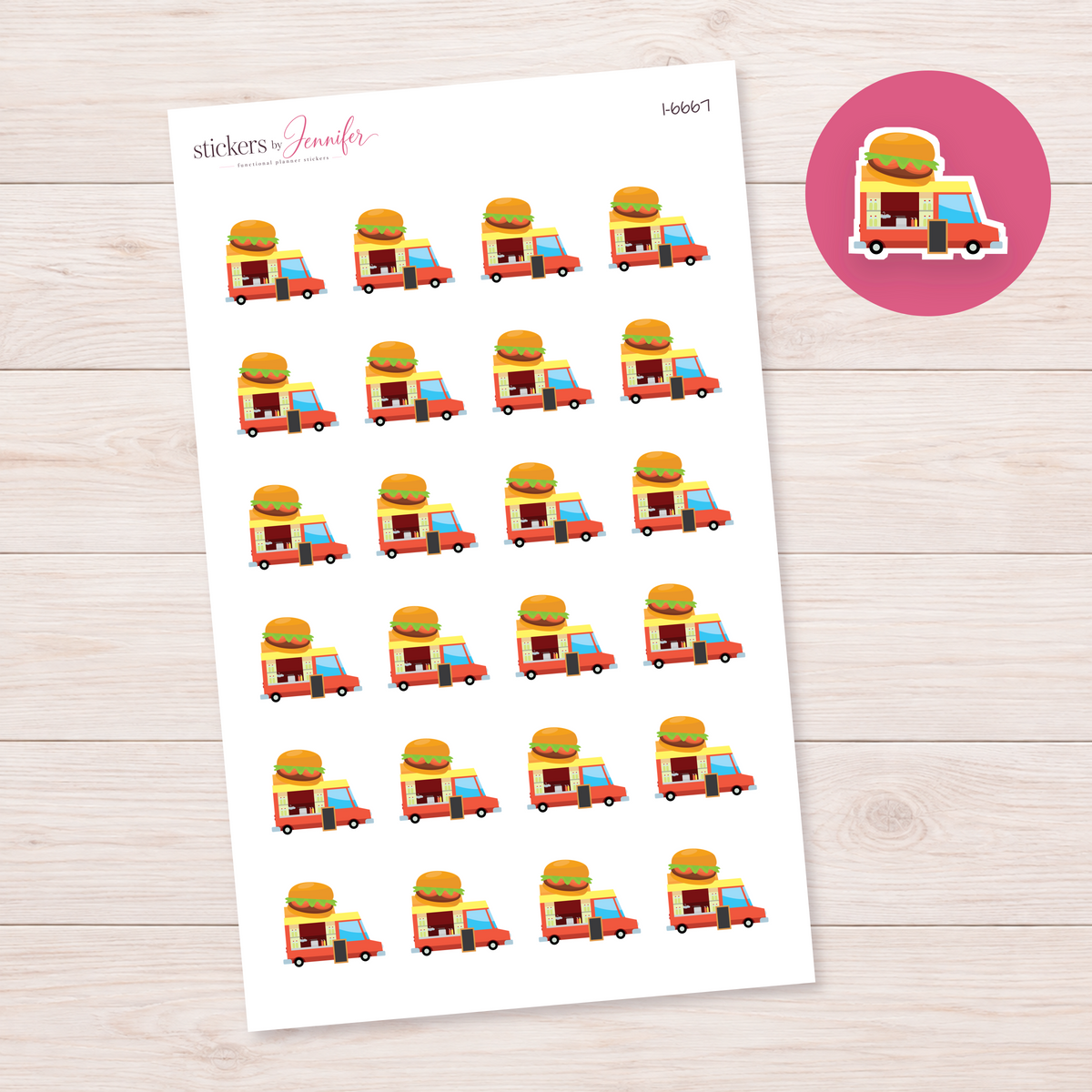Burger Food Truck Planner Stickers | I-6667