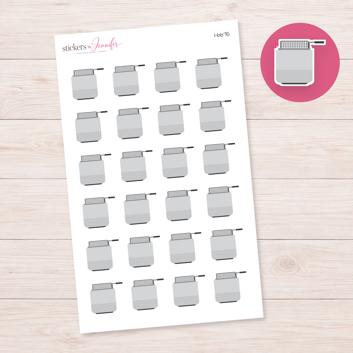 Deep Fryer Planner Stickers | I-6675