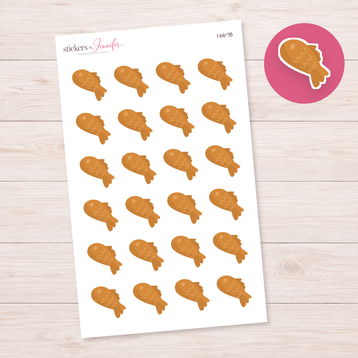 Fish-Shaped Bread Planner Stickers | I-6678